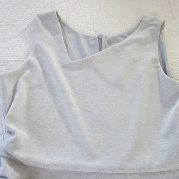 Betabrand Dress XL No Sweat Silver Sparkle Cocktail Dress - Picture 5 of 12